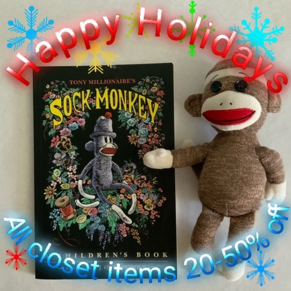 Other - Sock Monkey book and matching monkey - NWOT